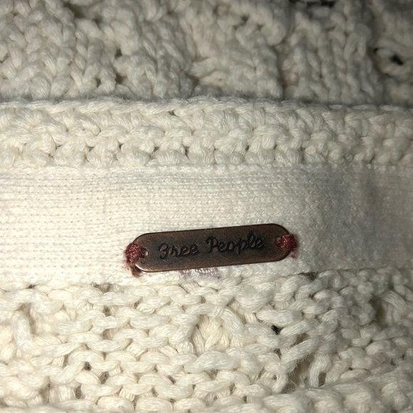 Free People Long Sleeve Traveling Ivory Lacey Sweater - Picture 15 of 15